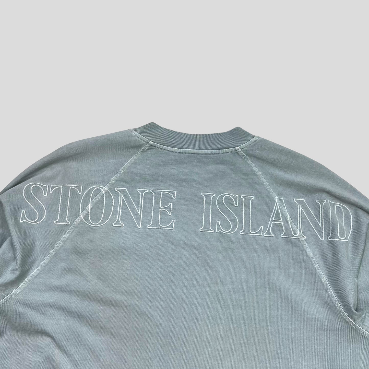 Stone Island 2023 Sky Blue Embroidered Logo Crewneck - L/XL