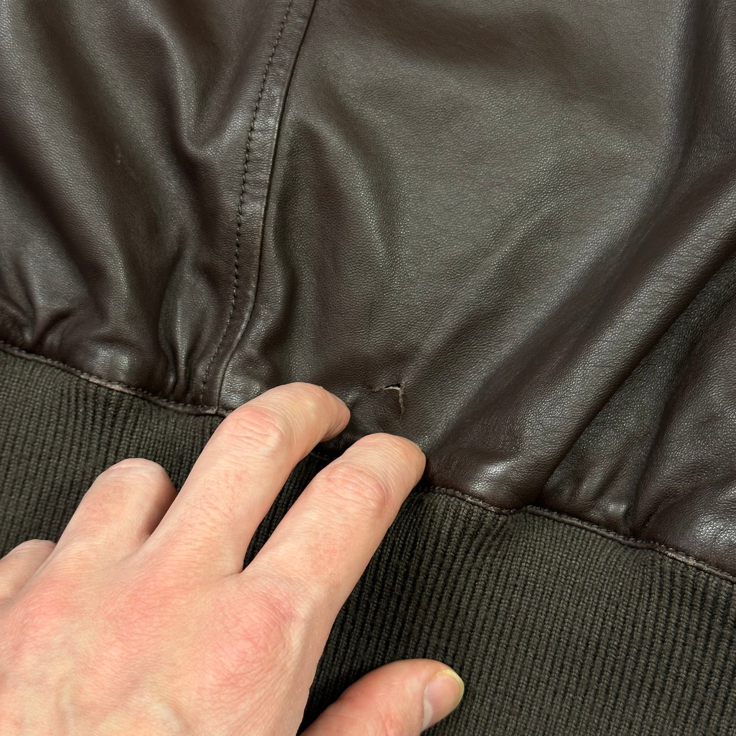 Gucci Brown Nappa Leather Hybrid Logo Bomber Jacket - IT46 (S)