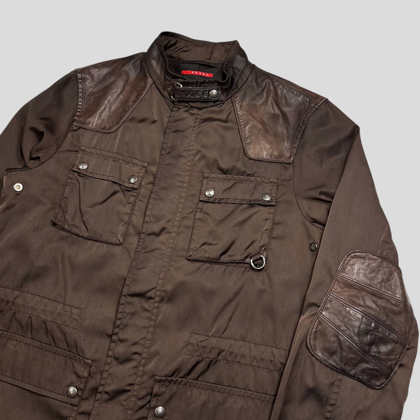 Prada Sport 2008 Nylon & Leather Hybrid Moto Field Jacket - IT54 (L)