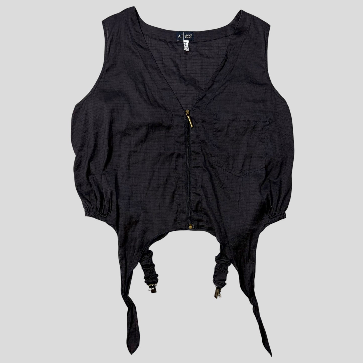 Armani Jeans 00’s Nylon Ripstop Hem Clasp Vest - M