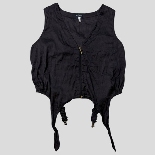 Armani Jeans 00’s Nylon Ripstop Hem Clasp Vest - M