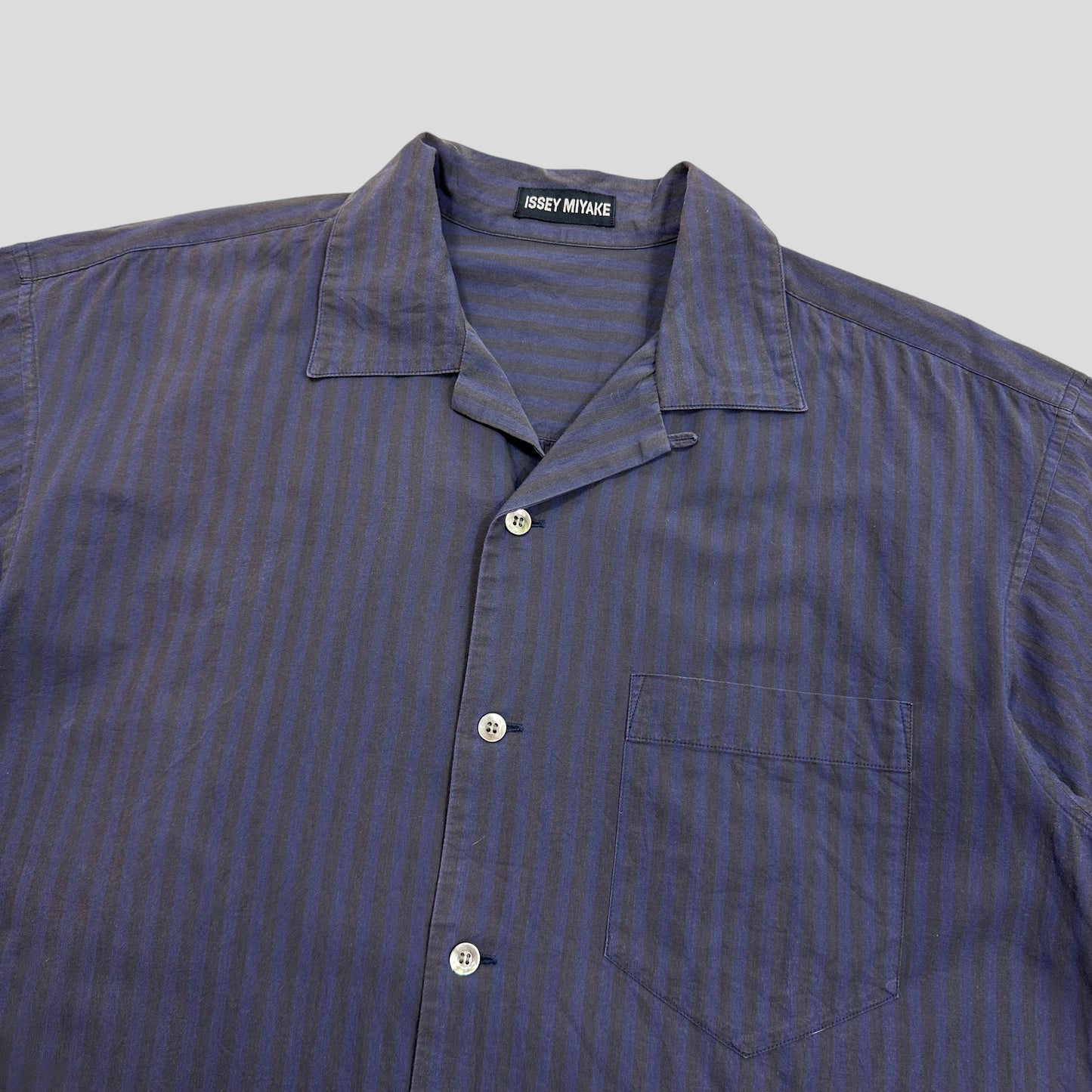 Issey Miyake 00’s Striped Camp Collar Boxy Shirt - M/L