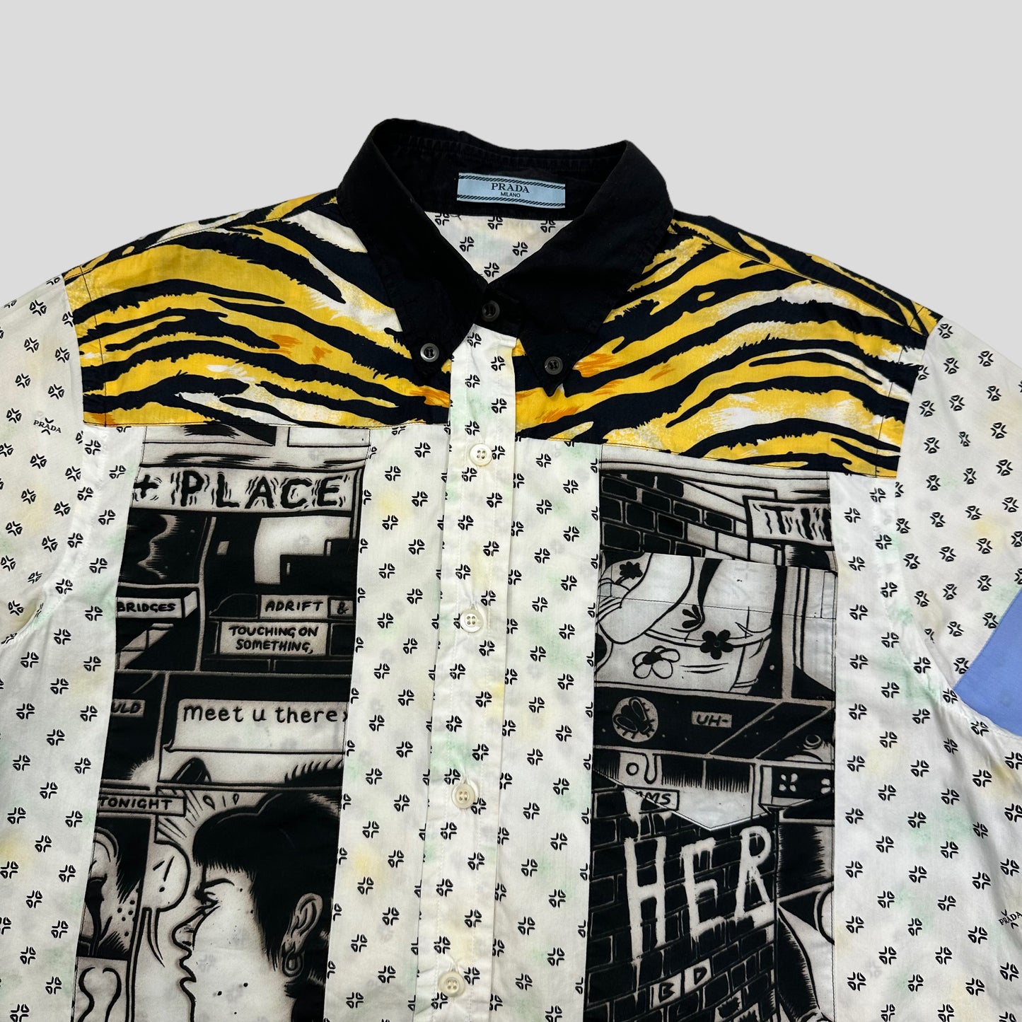 Prada Milano 2018 Comic Strip Boxy Graphic Shirt - M