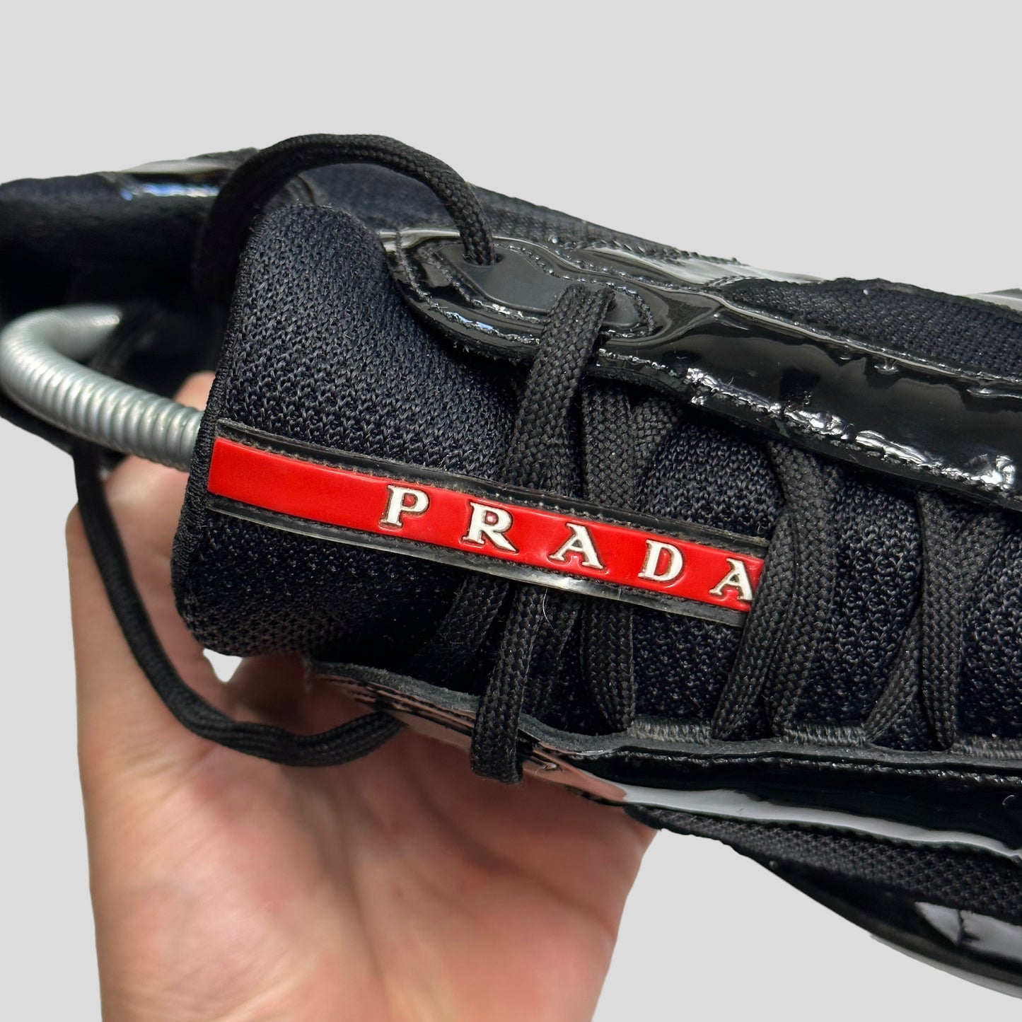 Prada Americas Cups Patent Leather Triple Black - UK8-8.5