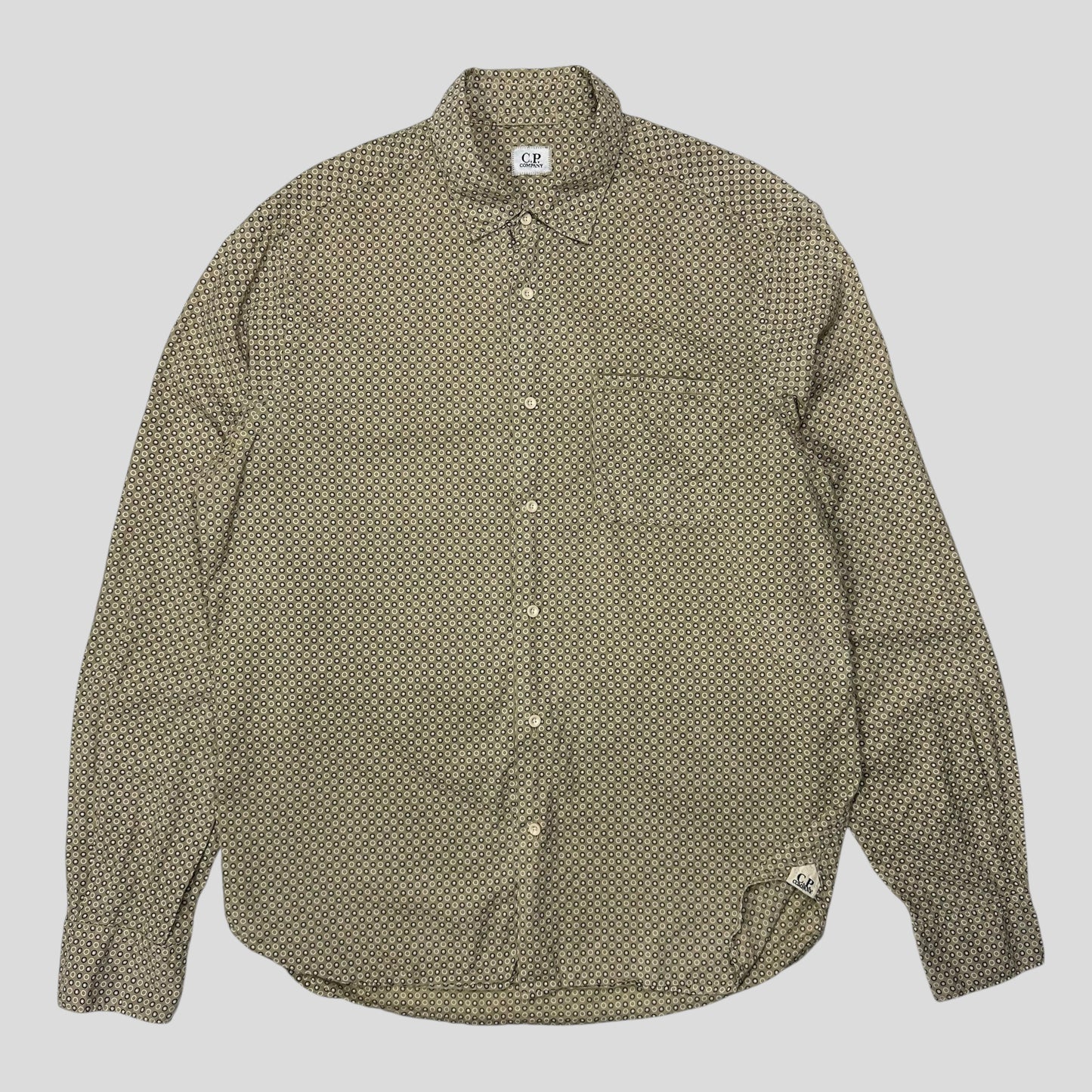 CP Company 2010 Polkadot Geometric Print Logo Shirt - M/L