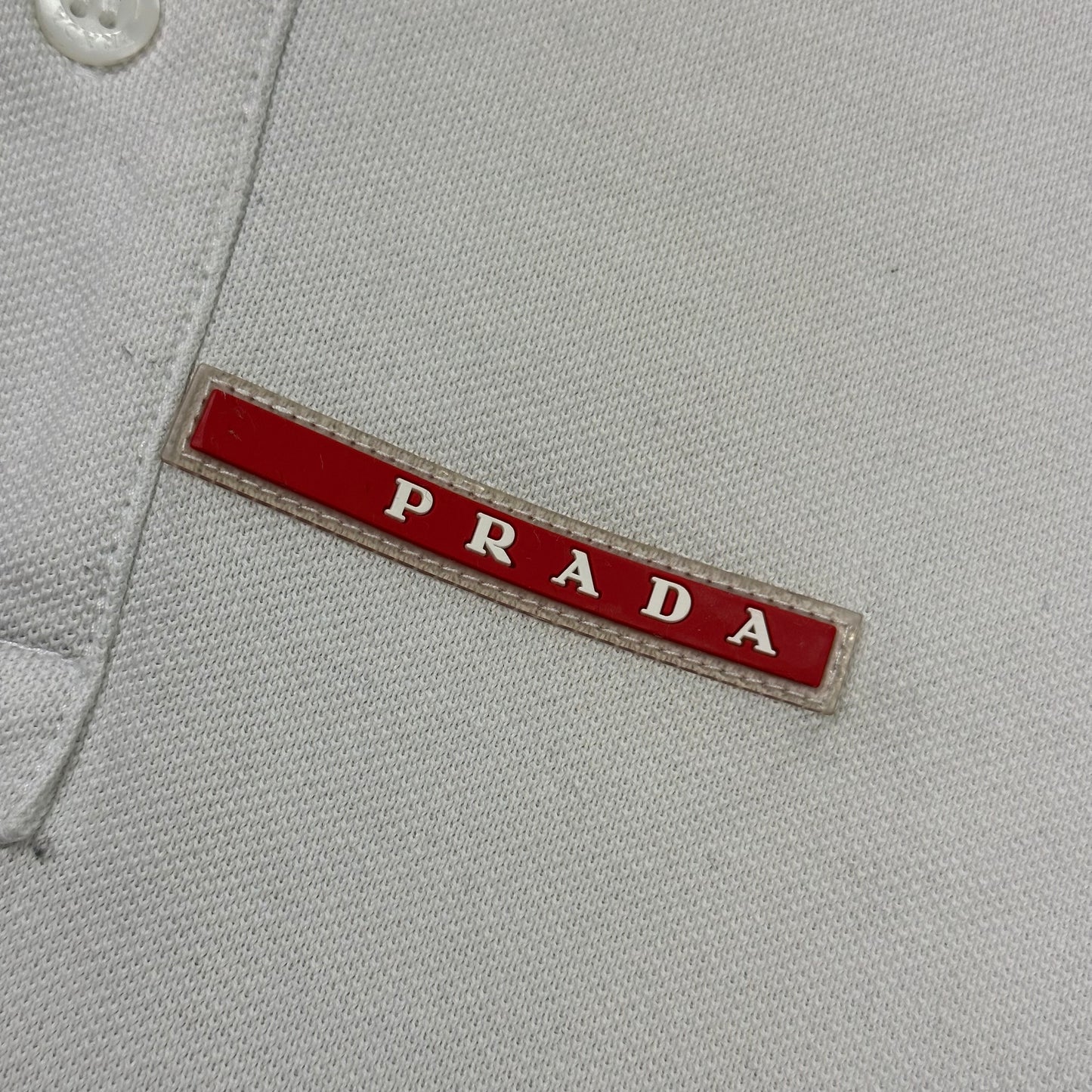 Prada 2018 Red Tab Polo Shirt - M