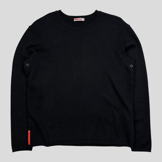 Prada Sport 2006 Ventilated Crewneck Knitted Jumper - S/M