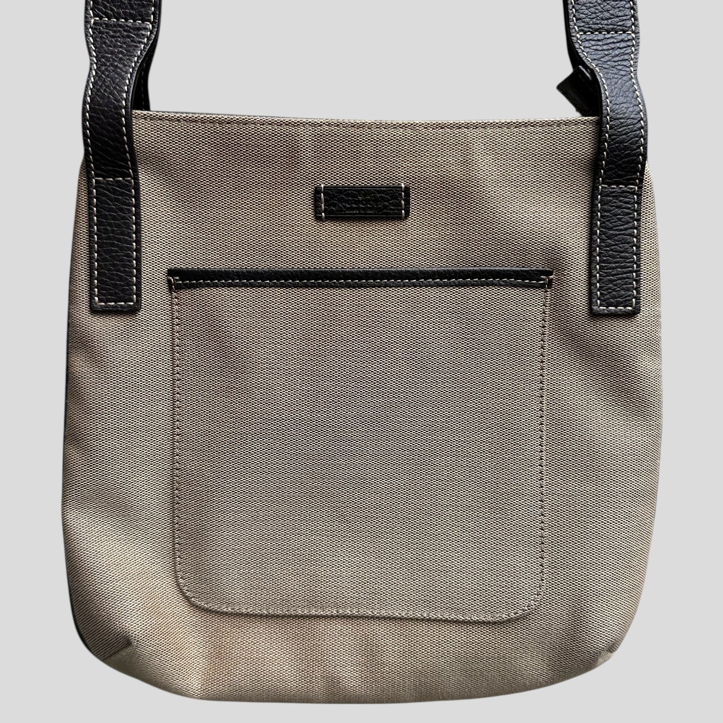 Gucci 00’s Canvas + Leather Crossbody Logo Bag