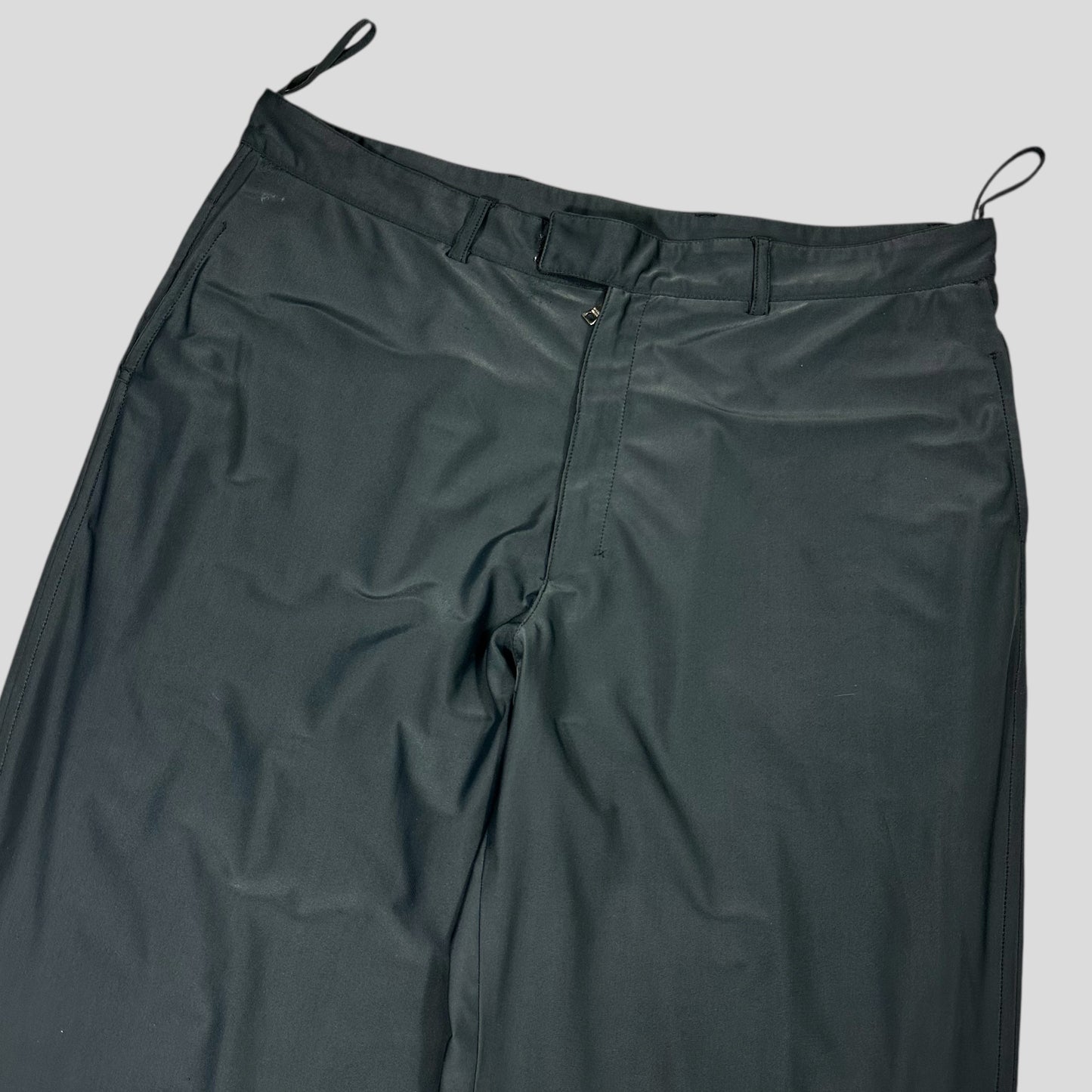 Prada Sport FW99 Textured Nylon Shimmer Baggy Mesh Trousers -IT54