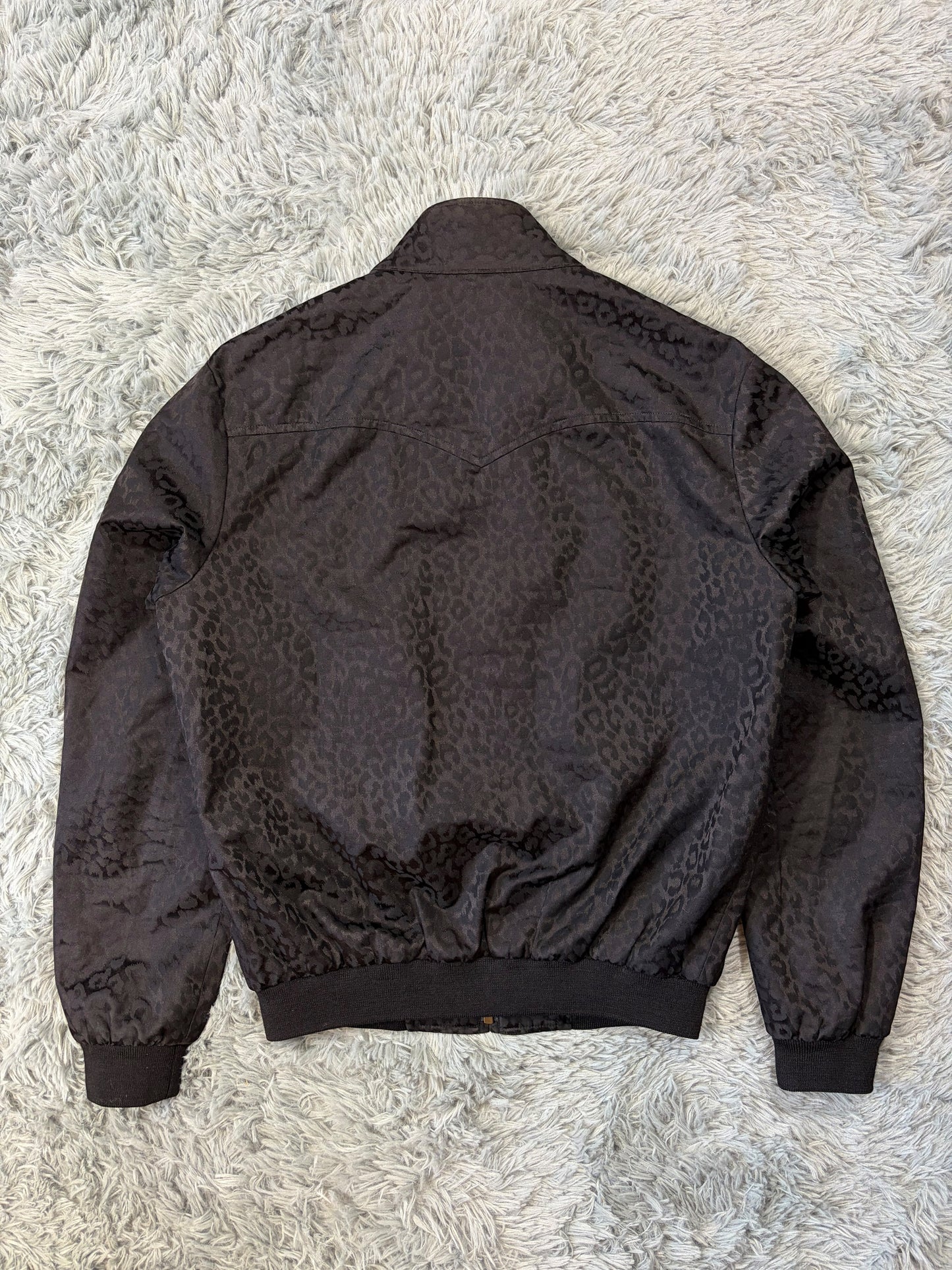 Saint Laurent SS14 Hedi Slimane Black Leopard Bomber Jacket - IT48