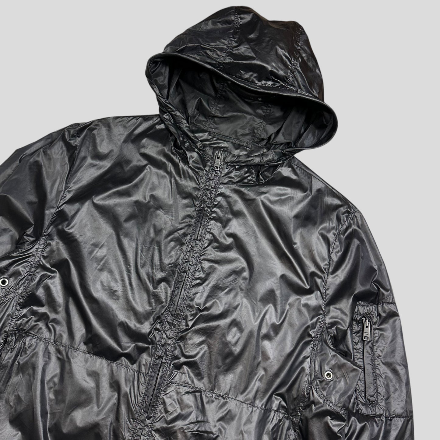 Prada Milano 2017 Rubberised Race Logo Technical Windbreaker - IT50