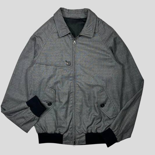 Hardy Amies AW07 Ripstop Grid Asymmetrical Harrington Jacket - M