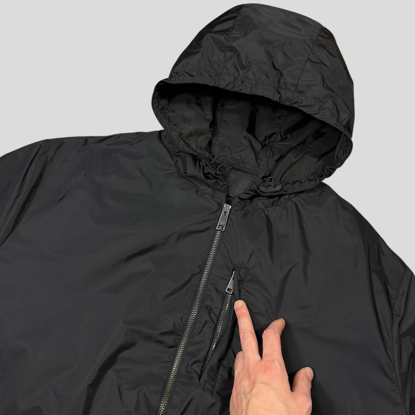 Prada Milano 2024 Triangle Badge Re-Nylon Anorak Windbreaker Jacket - XXXL