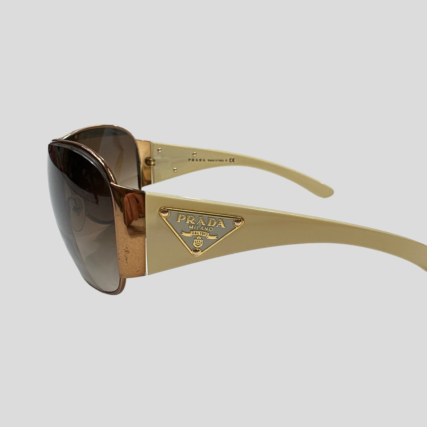 Prada Milano Logo Wraparound Sunglasses