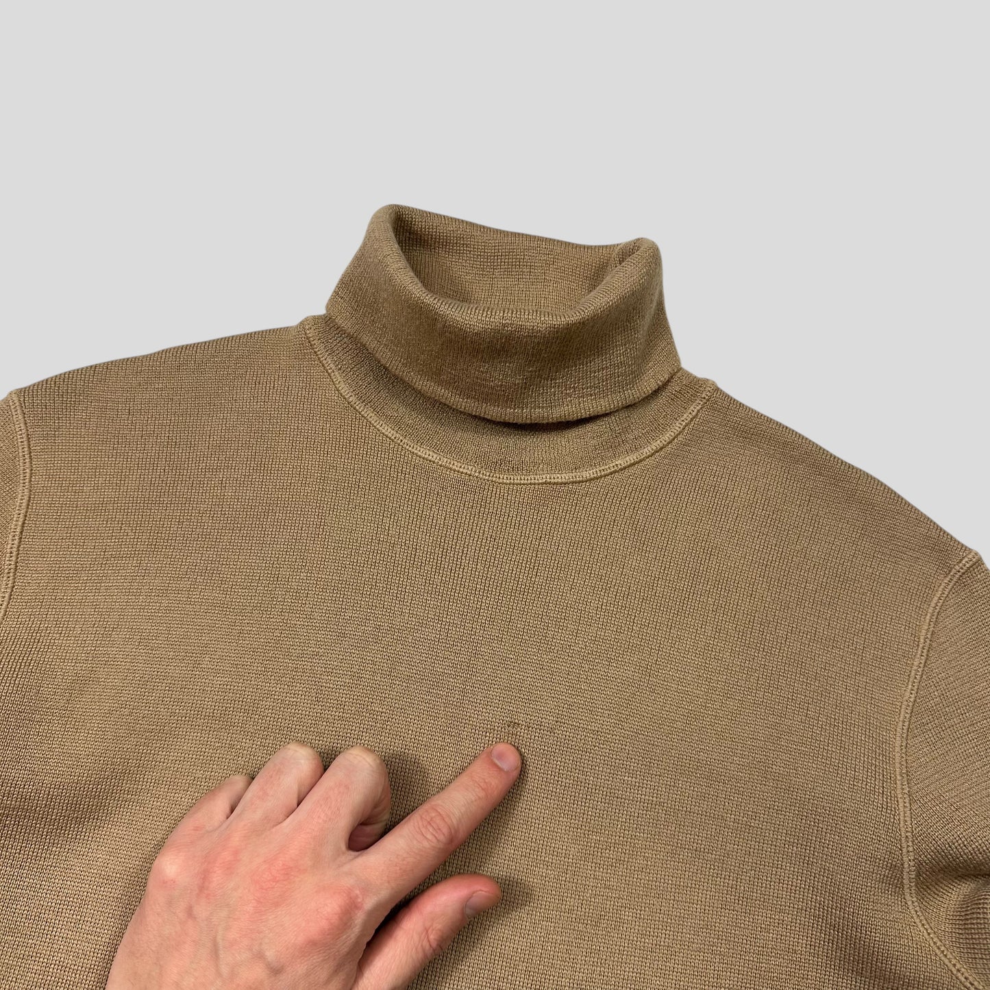 Prada Sport 00’s Ventilated Roll-neck Camel Knit Jumper - IT48