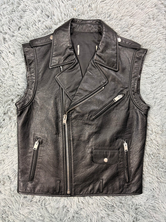 Saint Laurent SS13 Hedi Slimane L17 Leather Biker Gilet - M