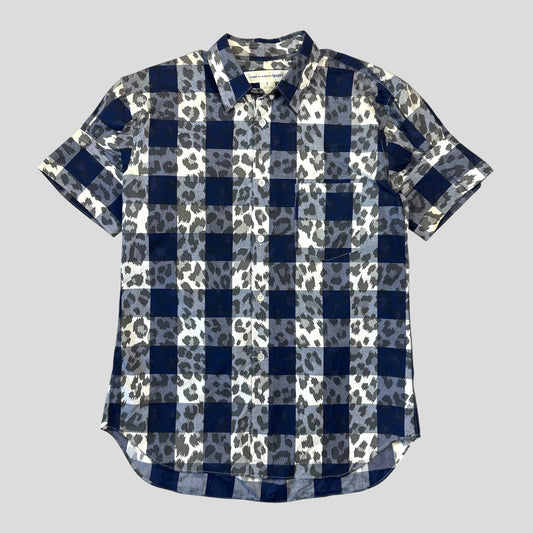 CDG SHIRT 00’s Camo Check Short Sleeve Shirt - S