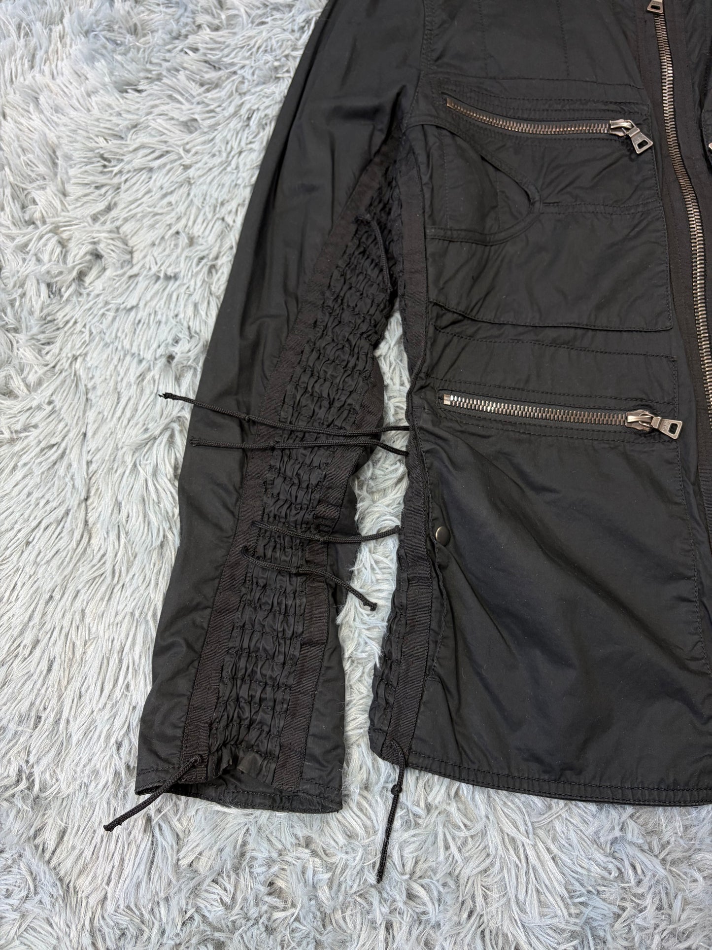 Prada Sport 00’s Tassel Detailed Cotton Multipocket Biker Jacket - M