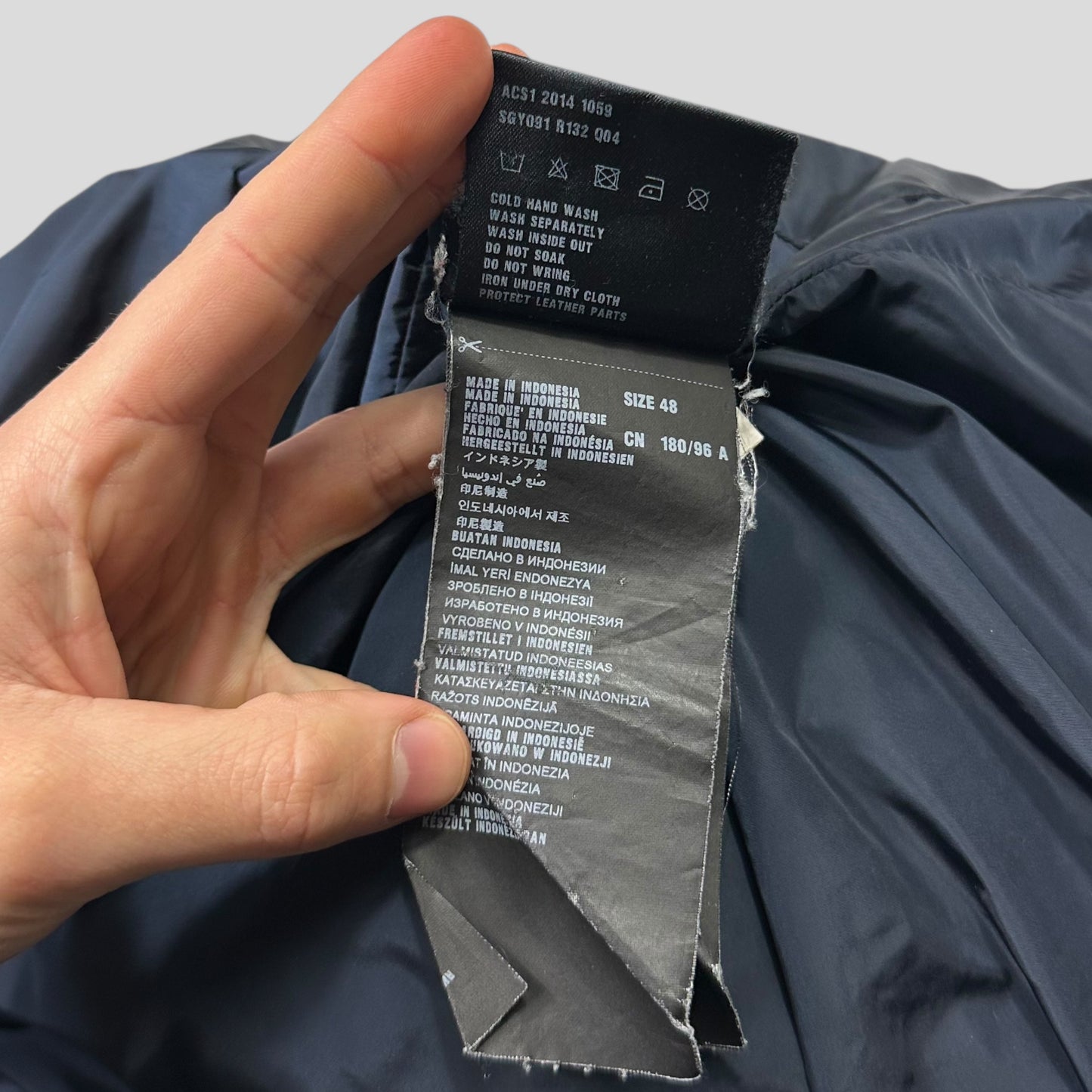 Prada 2014 Navy Nylon Down Triangle Plaque Puffer Jacket - IT48 (M/L)