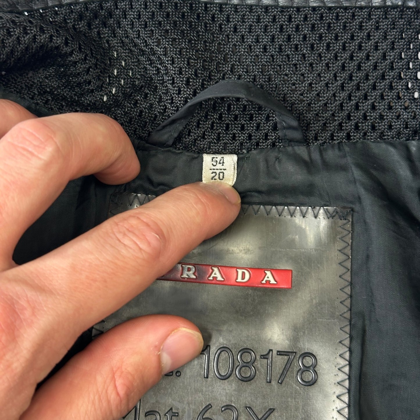 Prada Sport SS00 SAMPLE Mesh + Leather Moto Jacket - IT54