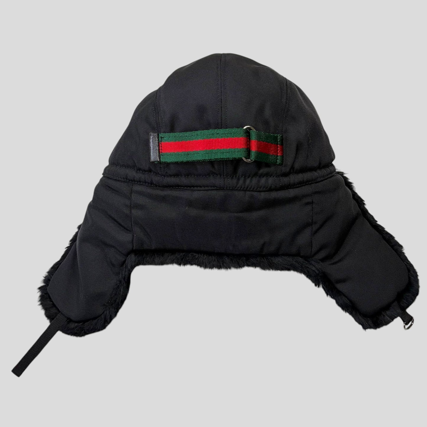 Gucci by Tom Ford 00’s Nylon Canvas Fur Trapper Hat - S