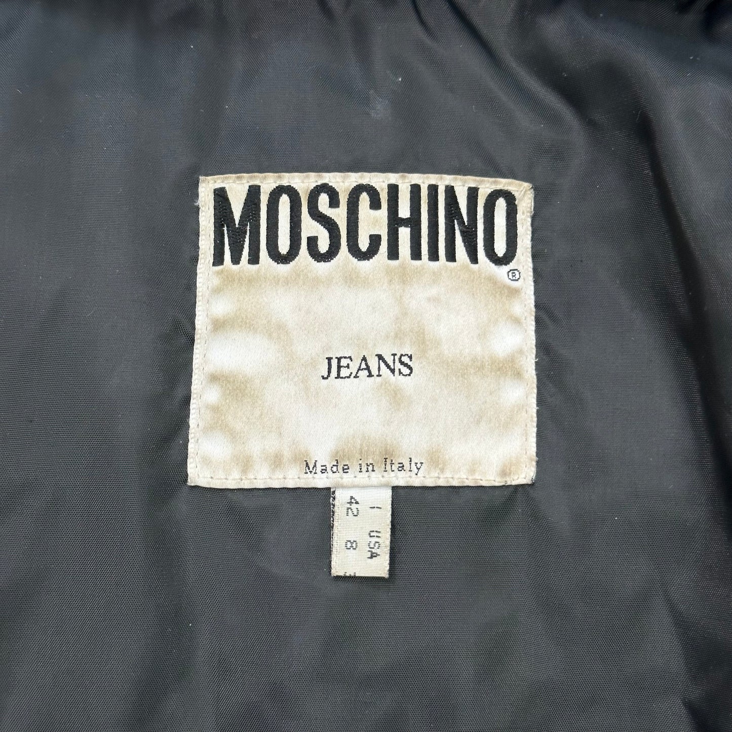 Moschino Jeans 90’s Typewriter Goose Down Puffer Jacket - L/XL