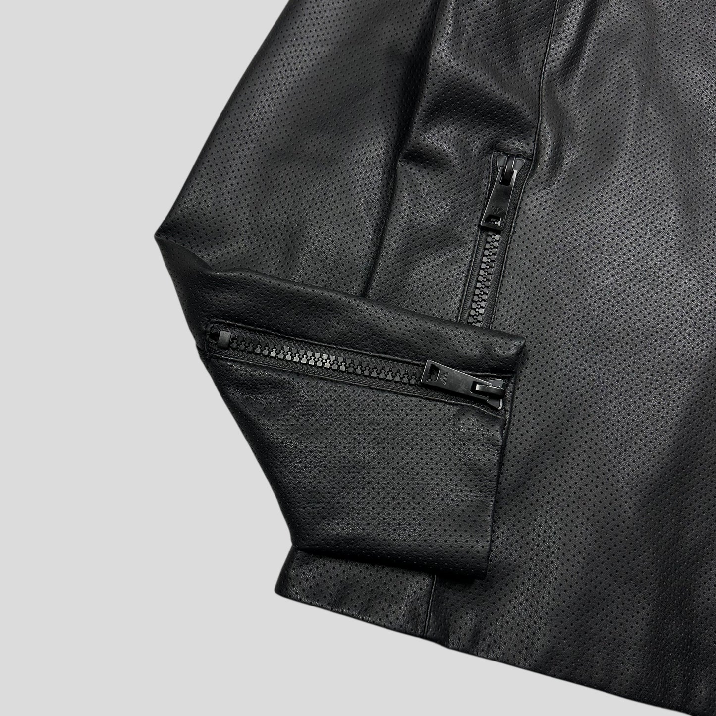 Emporio Armani Perforated Vinyl Mesh Lined Moto Jacket - IT52 (M)