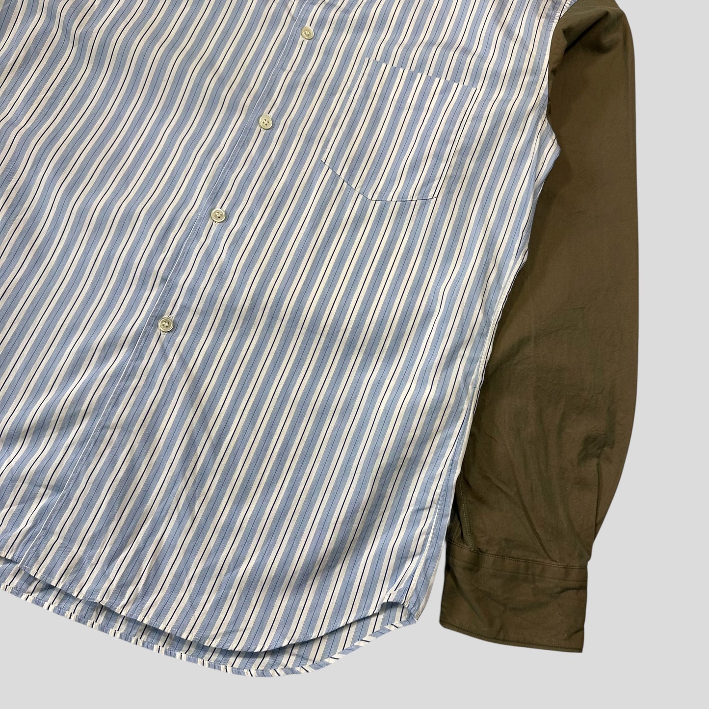Comme Des Garçons SHIRT 00’s Bi-colour Striped Baby Blue Shirt - M