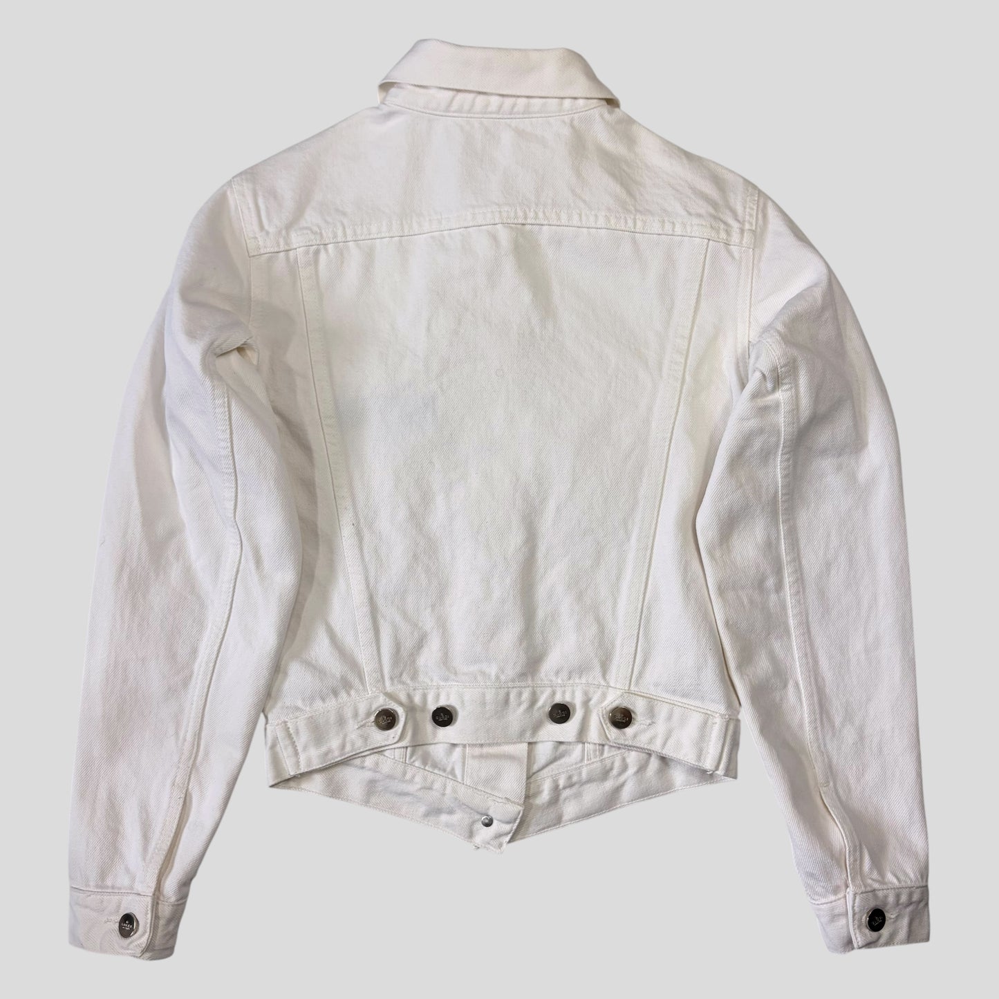 Gucci by Tom Ford 1999 White Denim Cropped Front Drop Jacket - IT40