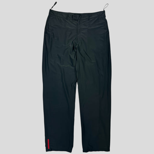 Prada Sport FW99 Textured Nylon Shimmer Baggy Mesh Trousers -IT54