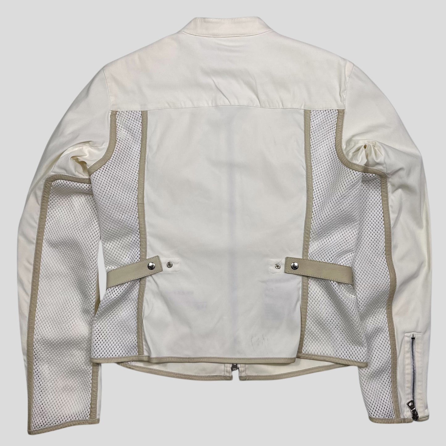 Prada Sport SS00 Mesh and Leather Nylon Moto Jacket - IT44