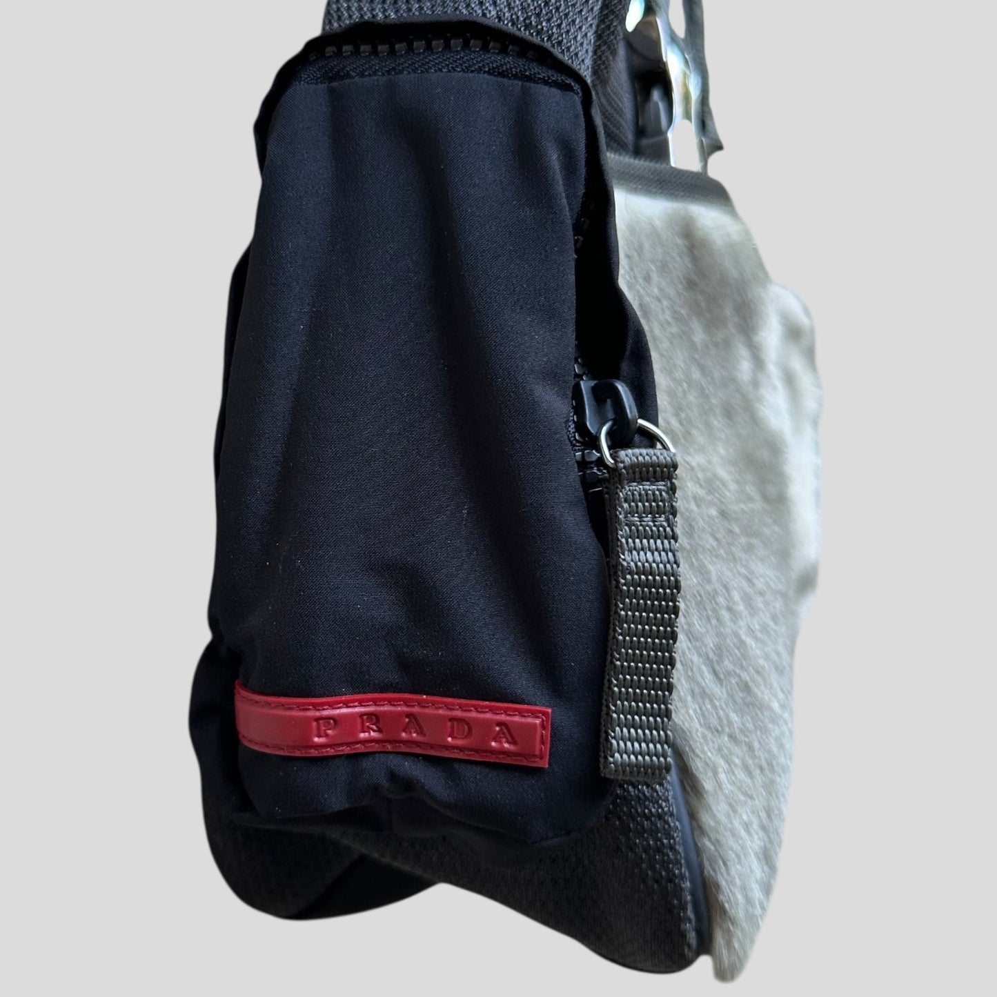 Prada Sport 2004 Eskimo Goat Fur Technical Handbag