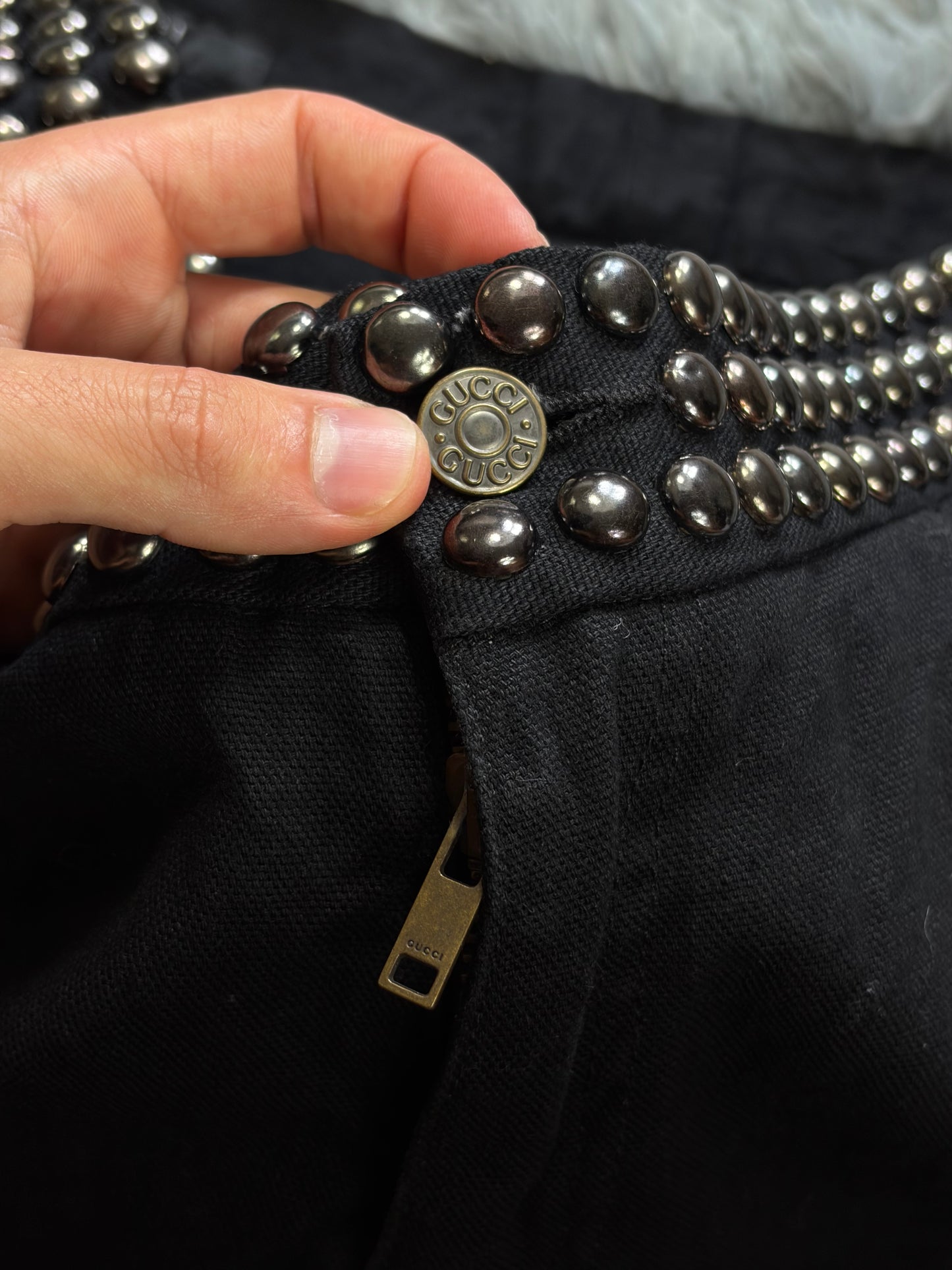 Gucci FW08 Runway Chrome Studded Rock n Roll Jeans - IT52
