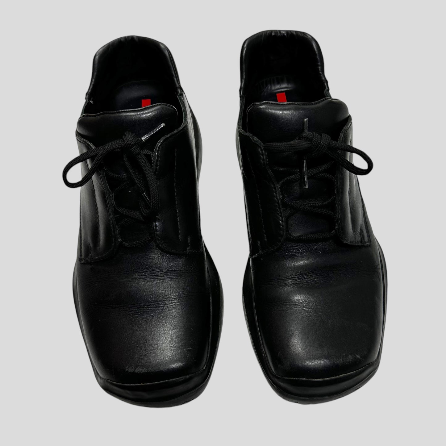 Prada Sport 1999 Vibram Square Toe Leather Derby Shoe - UK8