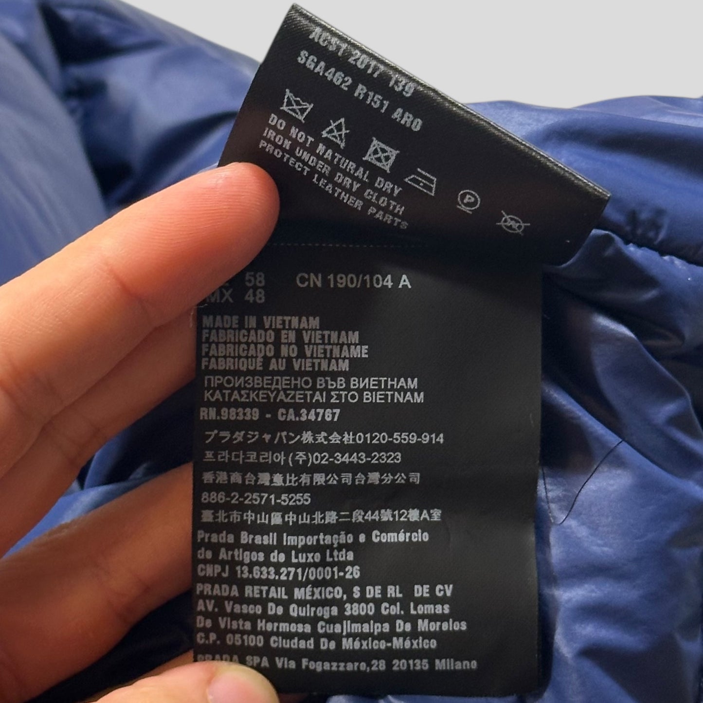 Prada 2017 Plaque Logo Nylon Goose Down Puffer Jacket - IT58 (L/XL)