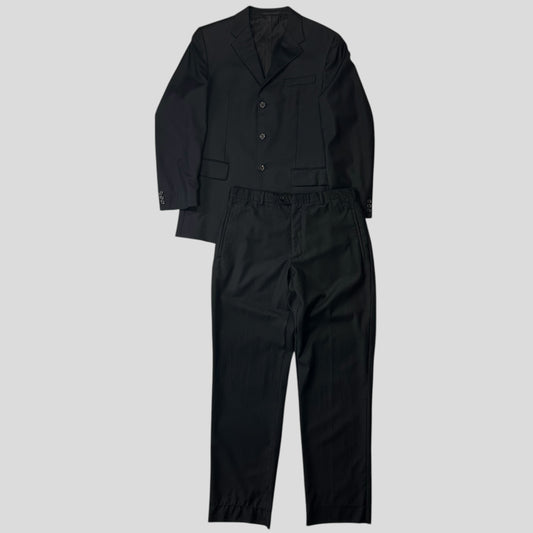 Prada 00’s Virgin Wool Black Suit Blazer + Trousers - IT50 (M/L)