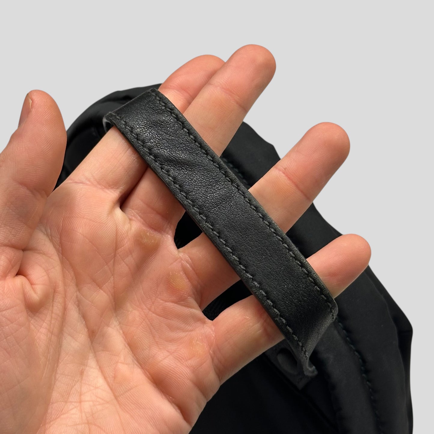 Prada 2018 Rubber Race Logo Nylon Sling Harness Backpack