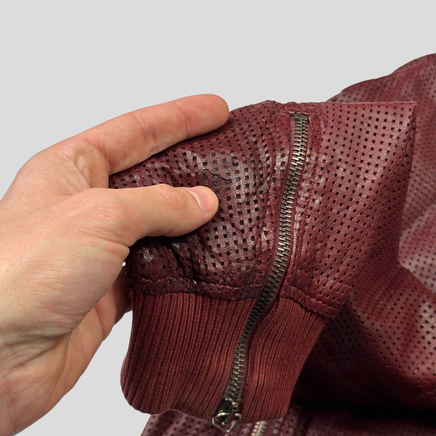 Emporio Armani 2009 Perforated Mesh Lambskin Leather Bomber - IT54 (L)