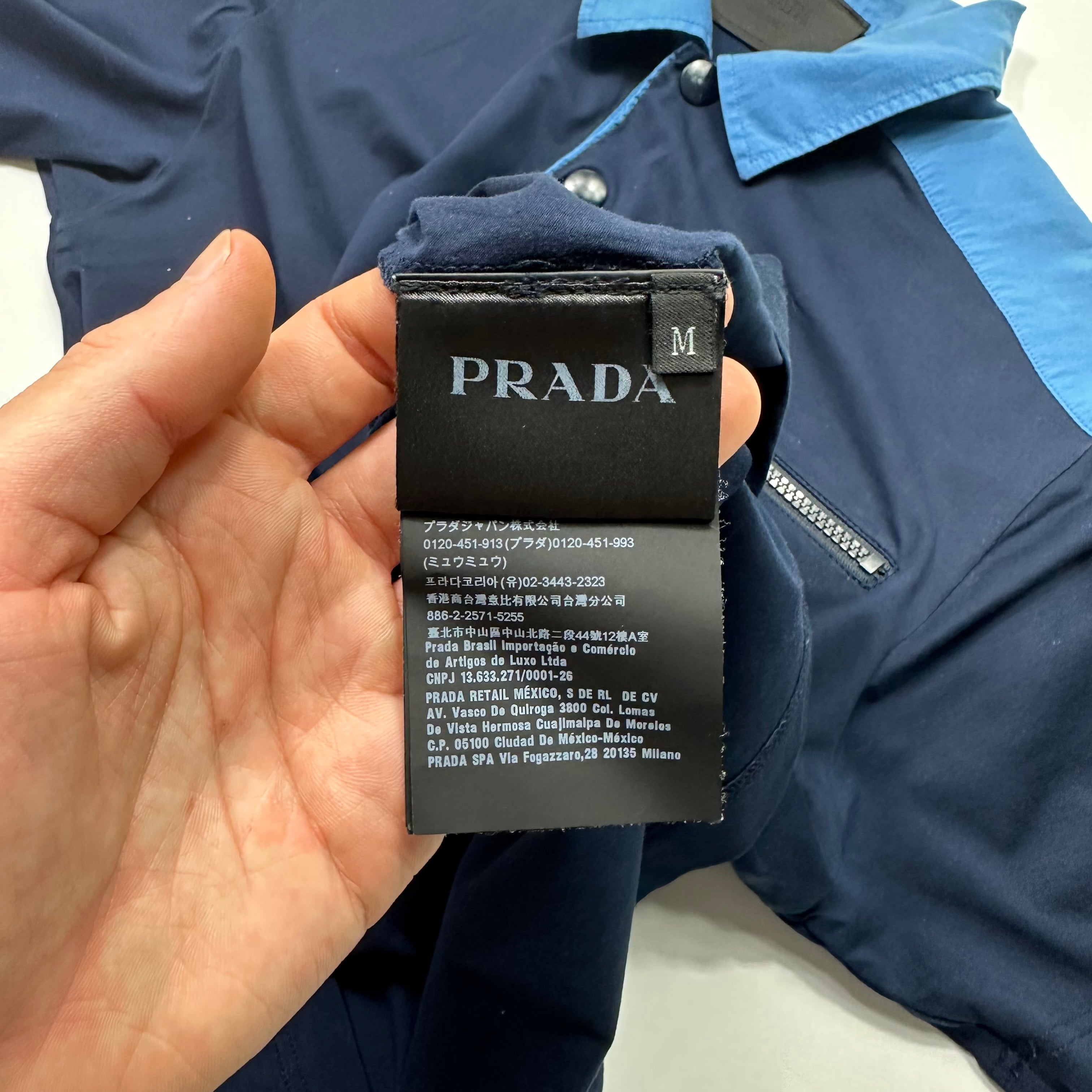 Prada Milano SS17 Rubber Logo Stash Pocket Shirt M