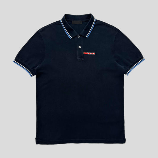 Prada Milano 2017 Red Tab Polo Shirt - M