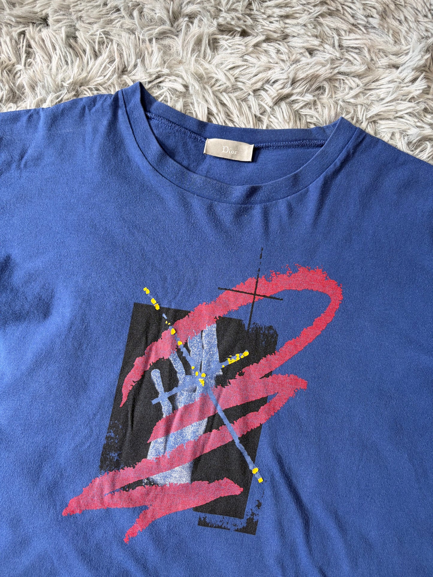 Dior Homme 2023 Graffiti Brushstroke Graphic T-shirt - L