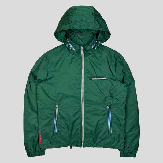 Prada Milano 2015 Emerald Contrast Zip Nylon Windbreaker