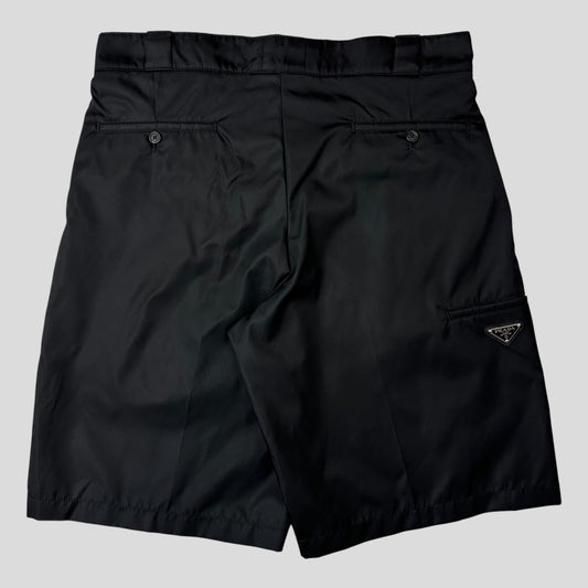 Prada Milano 2023 Re-nylon Plaque Logo Bermuda Shorts - L