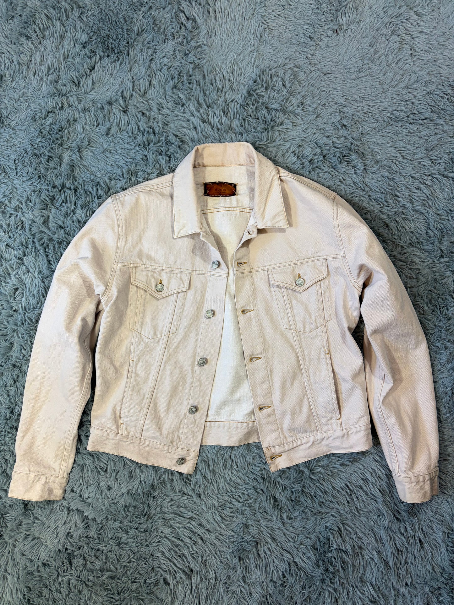 Gucci by Tom Ford 00’s Pale Pink Mens Trucker Jacket - IT52