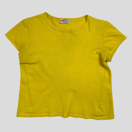 Prada Sport 2013 Yellow Wool Crop Fitted T-shirt - UK8