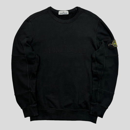 Stone Island SS15 Embroidered Spellout Panelled Crewneck - M/L