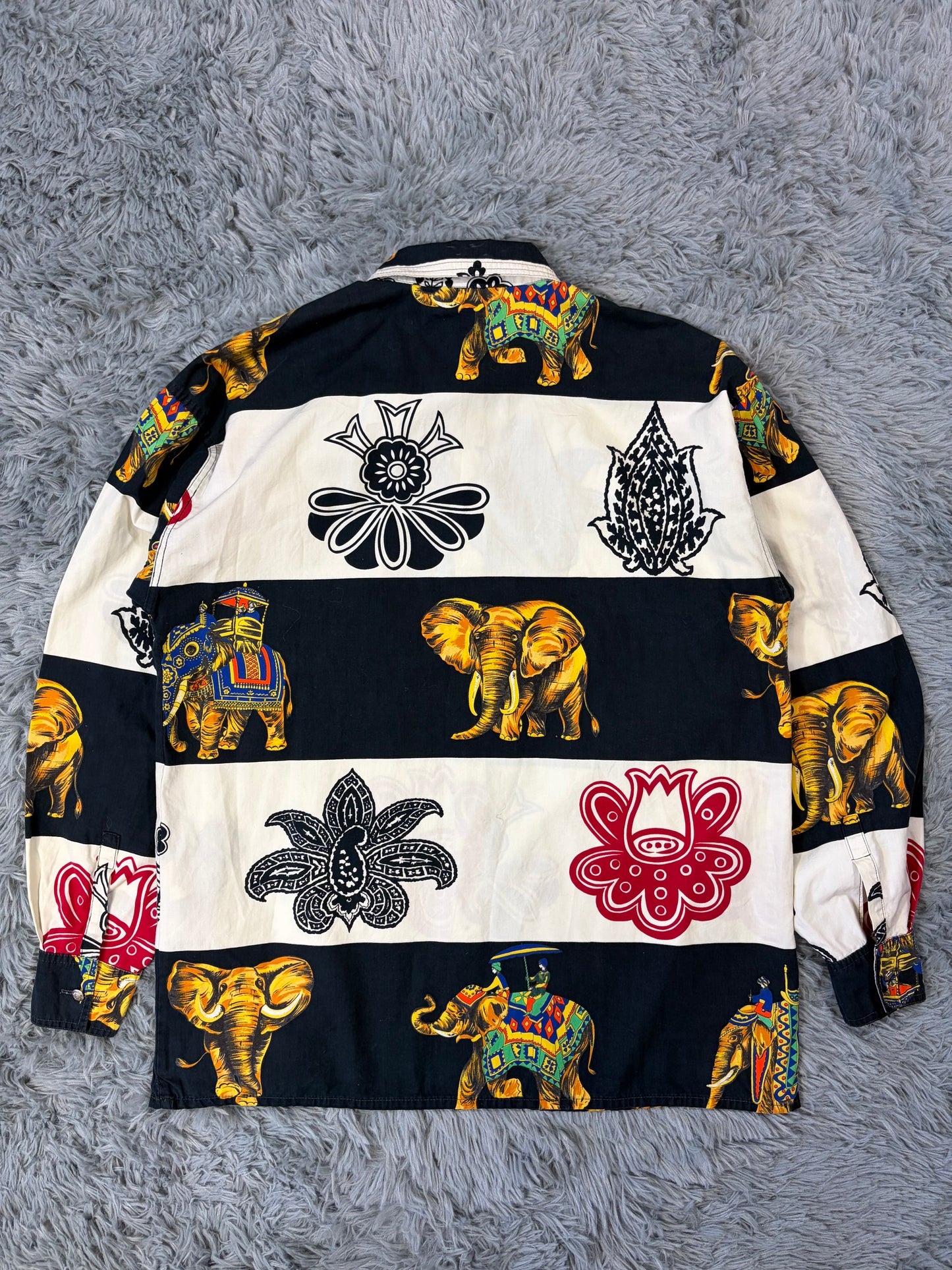 Versace VJC 90’s Regal Striped Elephant Shirt - S/M