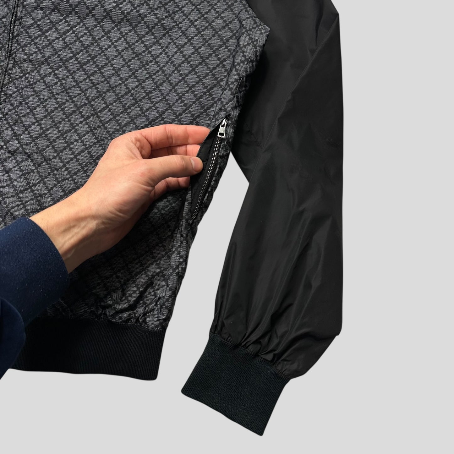 Gucci 2011 Monogram Stripe Panelled Nylon Windbreaker - M