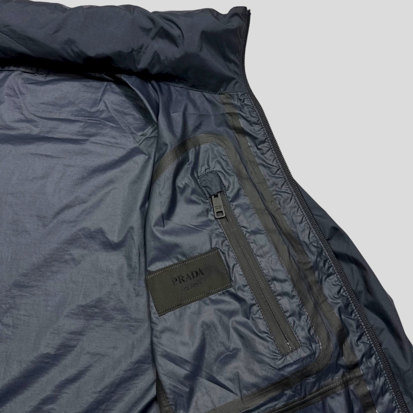 Prada 2020 Rubber Logo Taped Seam Windbreaker Jacket - M