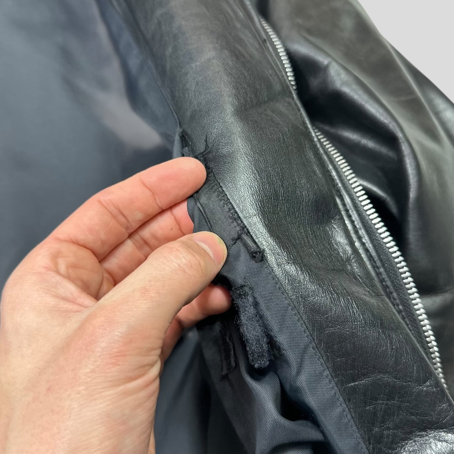 Neil Barrett 00’s Textured Padded Leather Moto Jacket - L